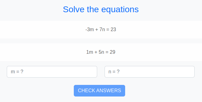 Solving simultaneous equations