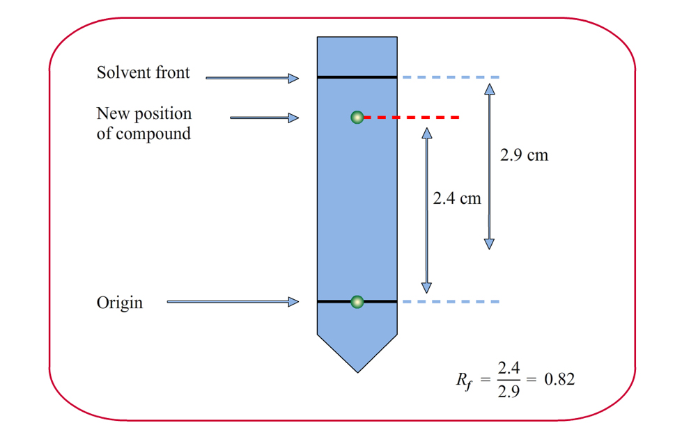 Diagrammatic example that demonstrates Rf value:
