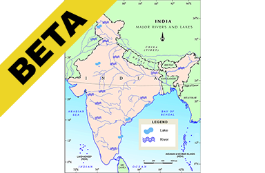 India: Major rivers and lakes