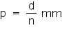 Double click to edit «math xmlns=¨http://www.w3.org/1998/Math/MathML¨»«mi mathvariant=¨normal¨»p«/mi»«mo»§nbsp;«/mo»«mo»=«/mo»«mo»§nbsp;«/mo»«mfrac»«mi mathvariant=¨normal¨»d«/mi»«mi mathvariant=¨normal¨»n«/mi»«/mfrac»«mo»§nbsp;«/mo»«mi mathvariant=¨normal¨»mm«/mi»«/math»